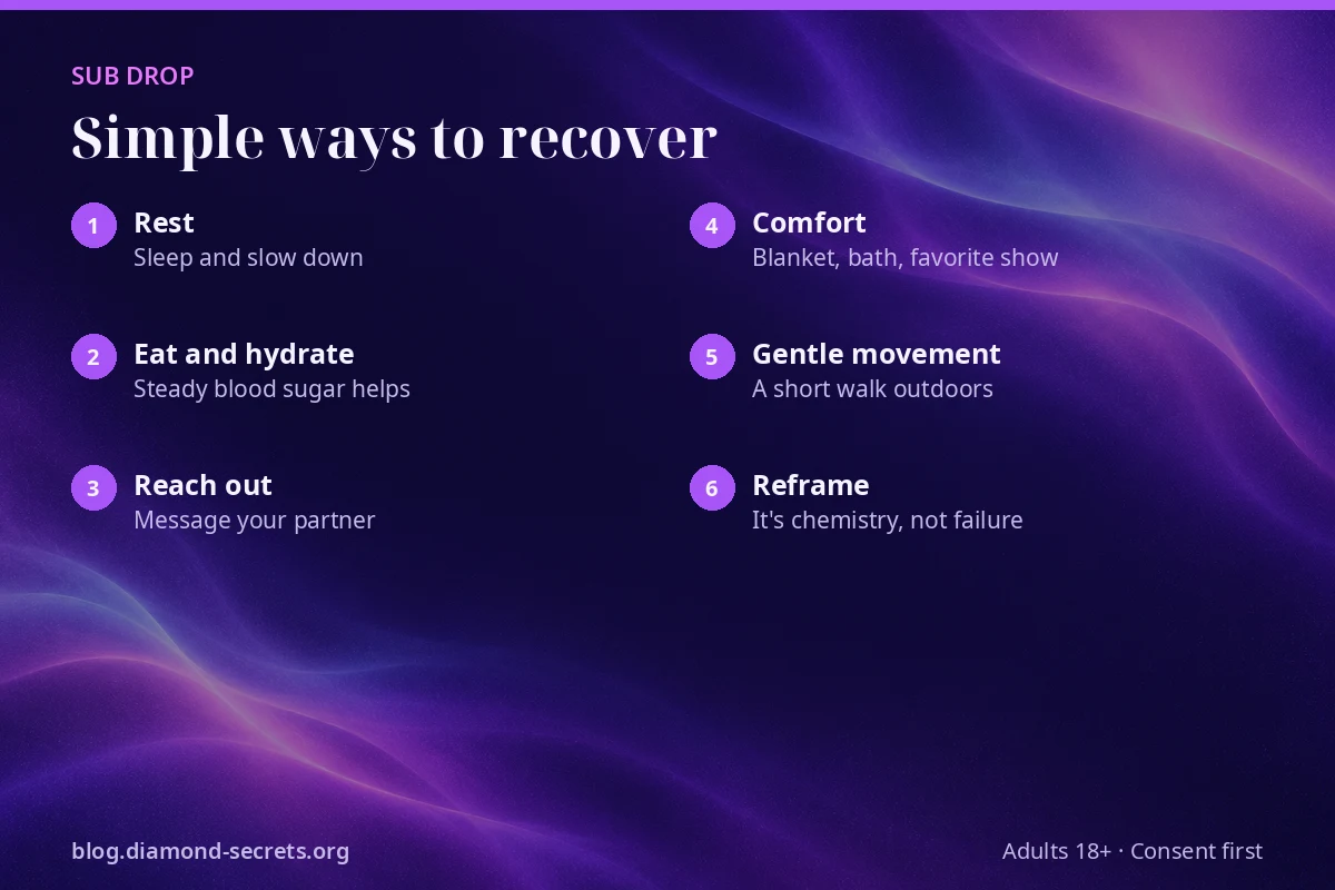 Six simple ways to recover from sub drop, from rest to reaching out